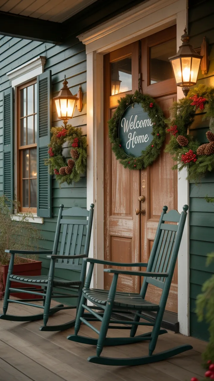 Heritage Porch Dressed for a Vintage Christmas