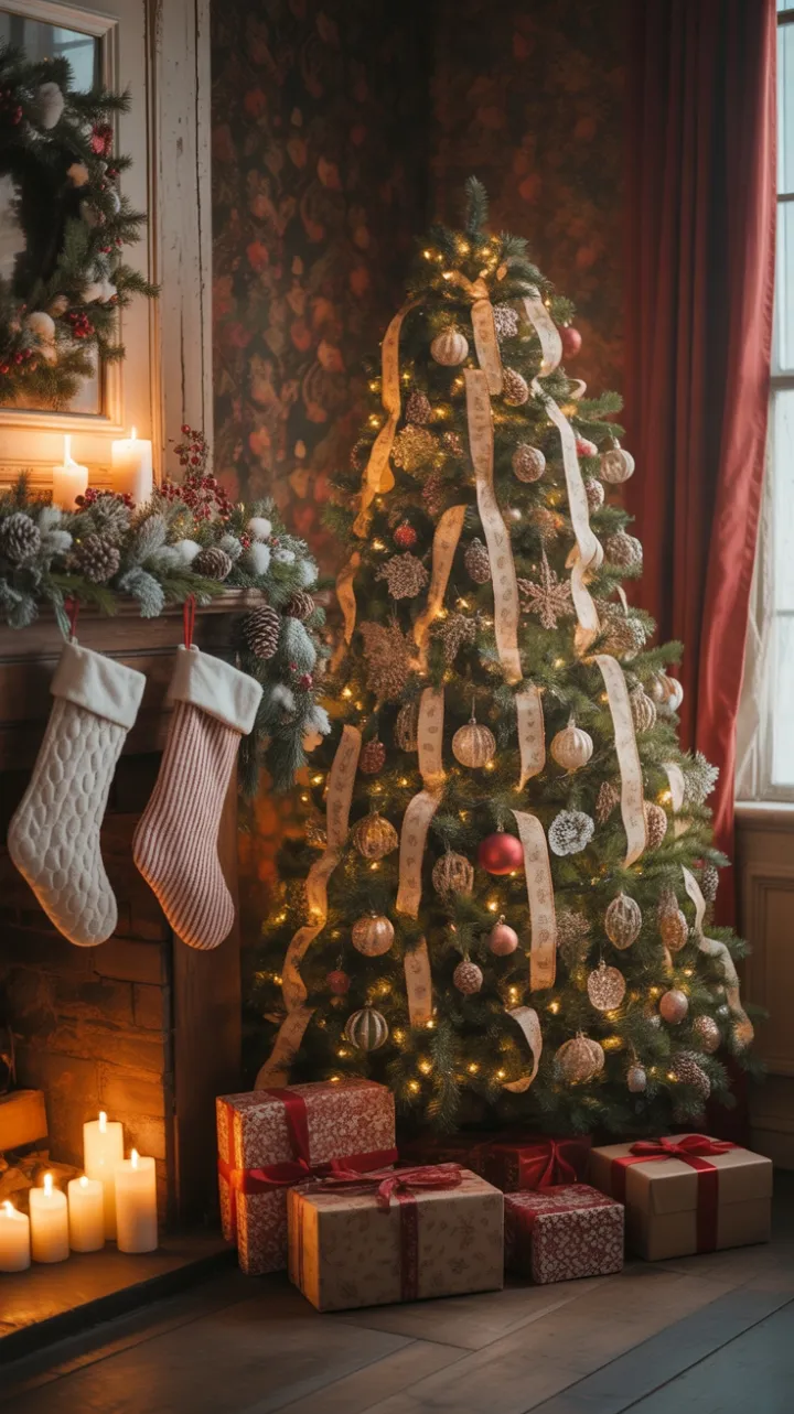 Candlelit Vintage Christmas Hearth