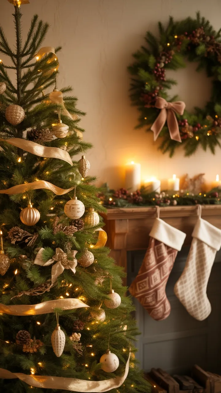 Nostalgic Glow of a Vintage Christmas Hearth
