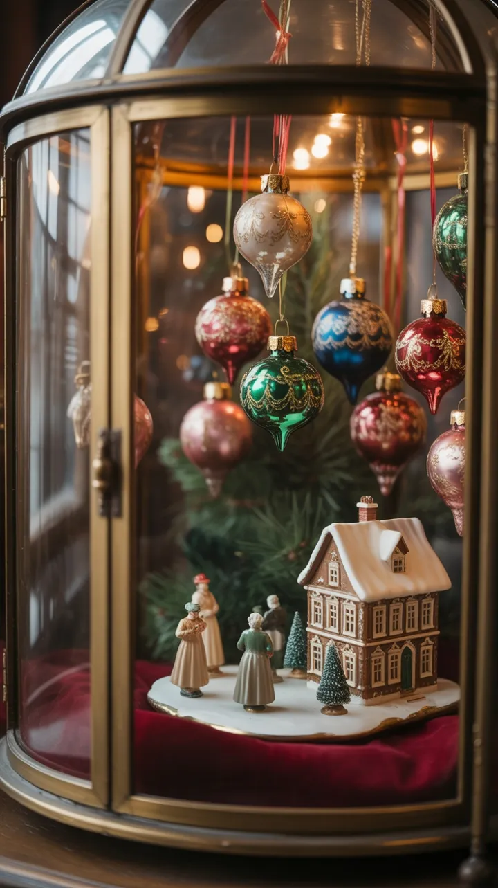 Jewel-Toned Miniature Christmas Cabinet