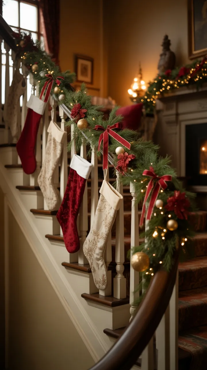 Heirloom Holiday on the Curving Staircase