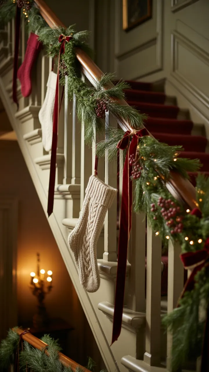 Heirloom Holiday on a Grand Heritage Staircase
