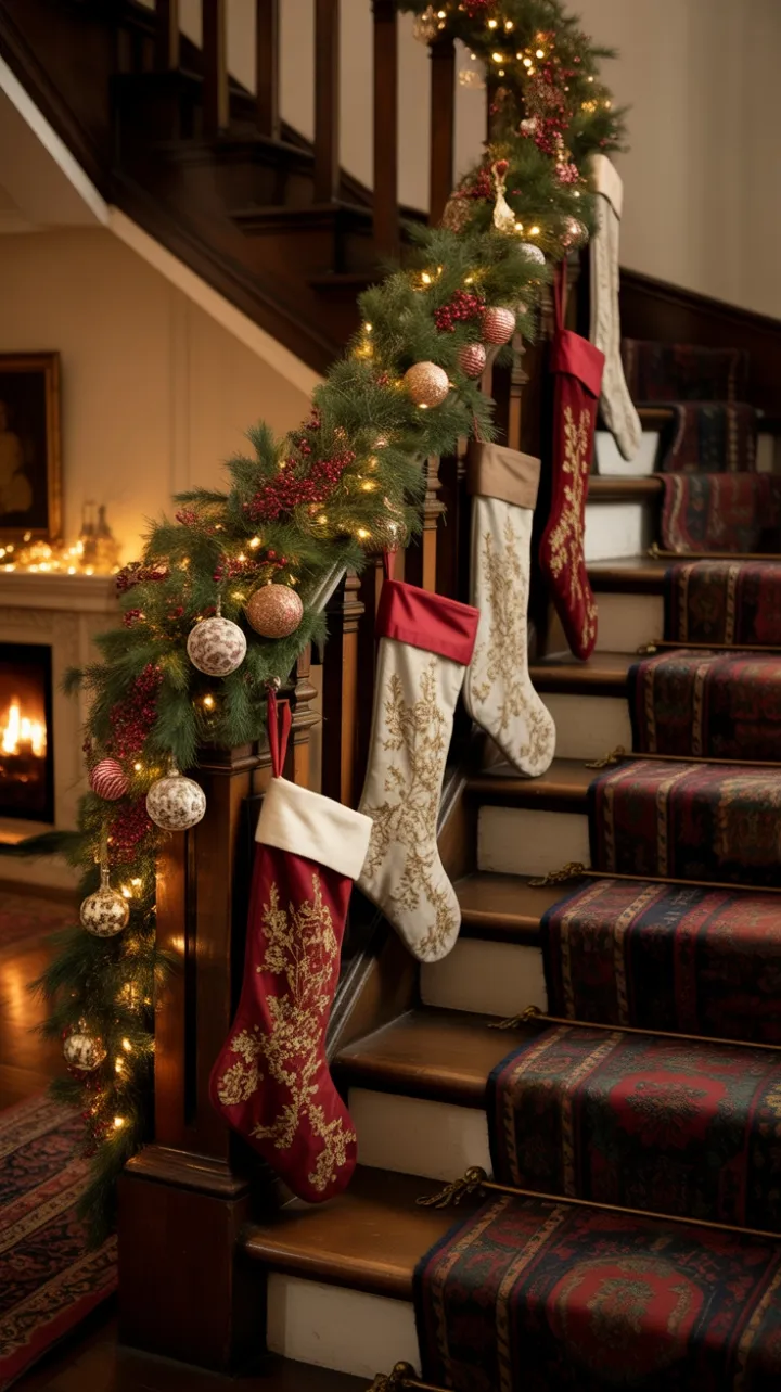 Heirloom Holiday on a Grand Staircase