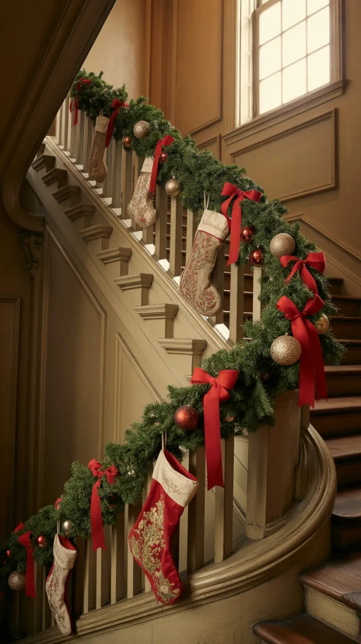 Heirloom Holiday Splendor on a Heritage Staircase