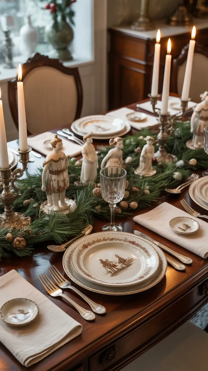 Vintage Christmas on an Antique Mahogany Table