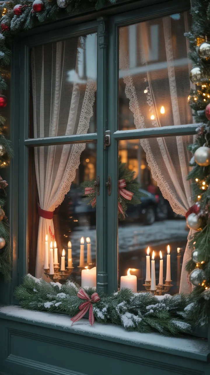 Lace-Framed Yuletide Glow