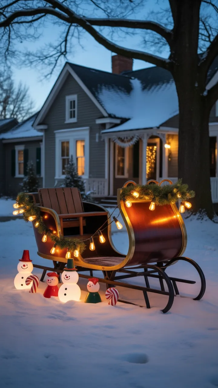 Dusk-Kissed Vintage Sleigh at a Heritage Home