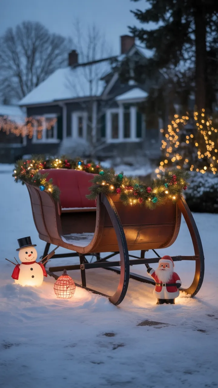 Twinkling Vintage Christmas in a Snow‑Kissed Heritage Yard
