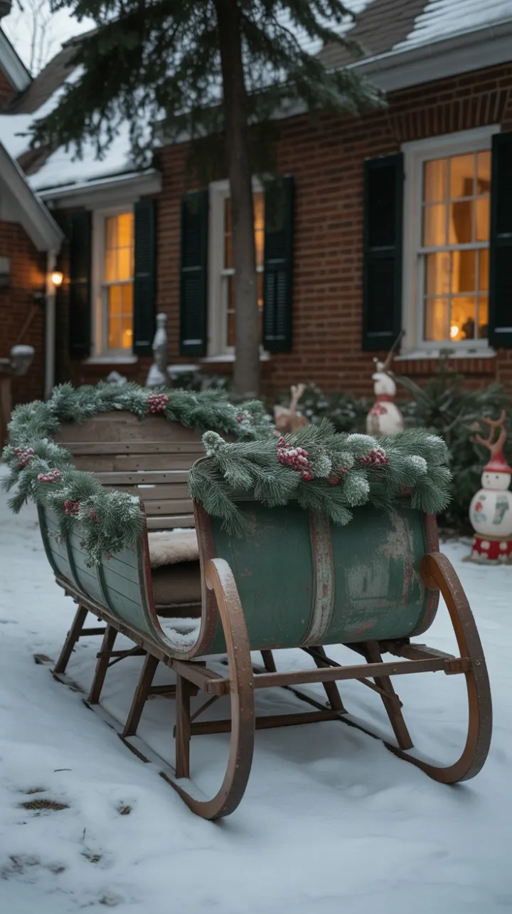 Forest-Green Sleigh and Frosted Memories
