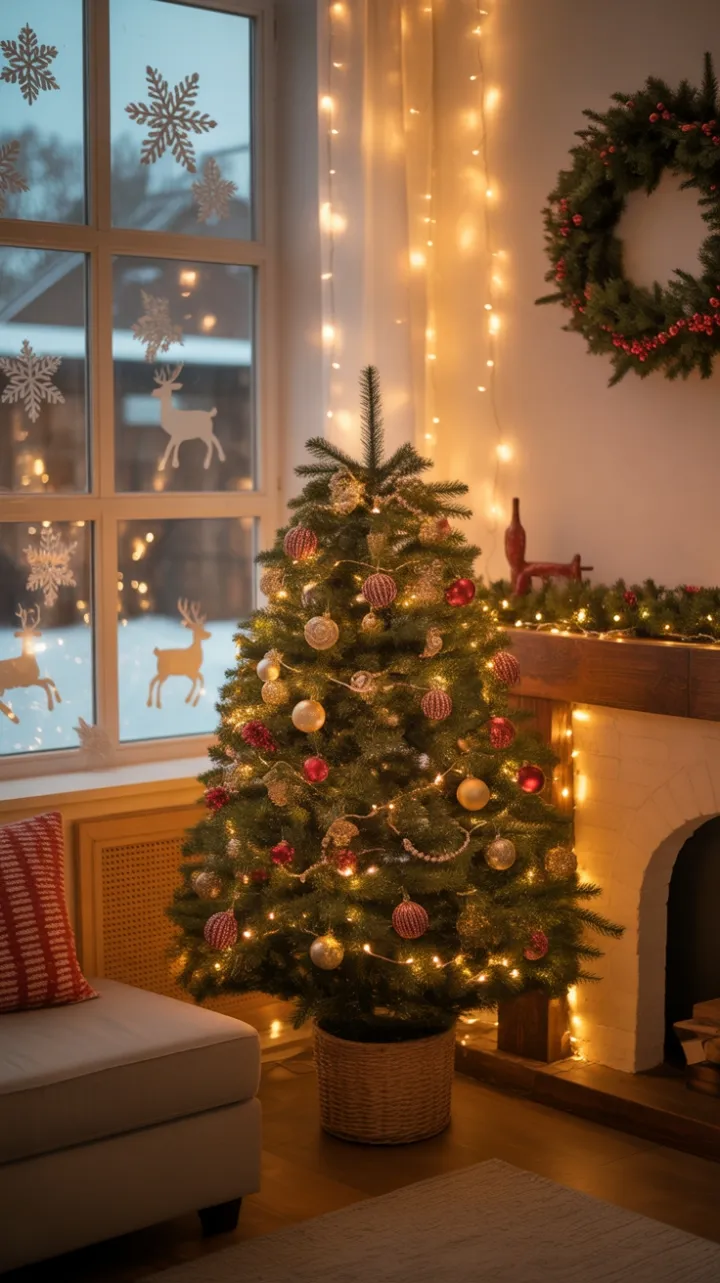 Cozy Christmas Glow in a Snow-Kissed Apartment
