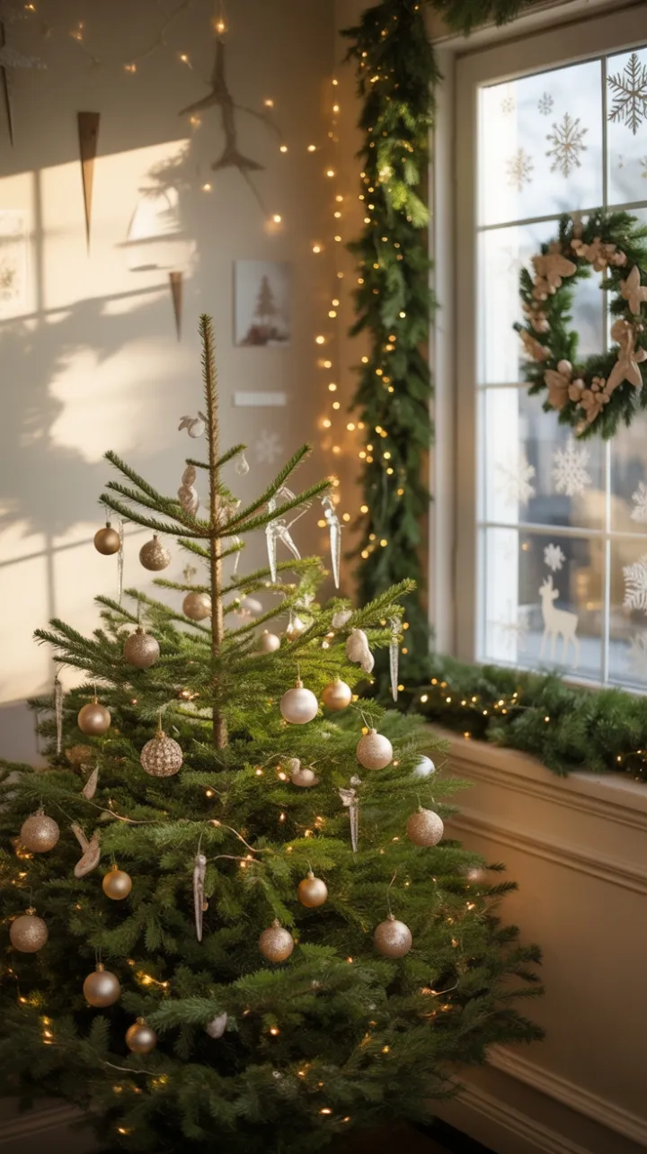 A Cozy Christmas Hearth Bathed in Golden Light