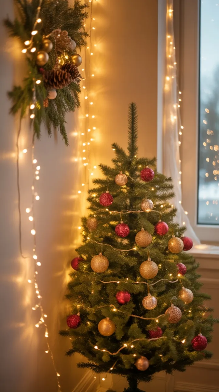 Cozy Christmas Glow in a Twinkling Living Room