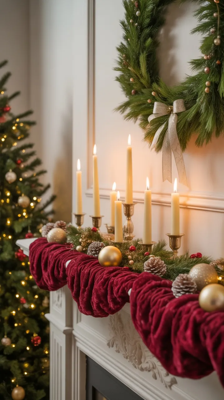 Velvet Hearth and Twinkling Holiday Warmth