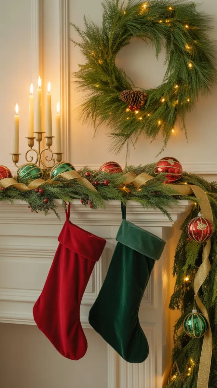 Heirloom Holiday Hearth Wrapped in Velvet and Gold