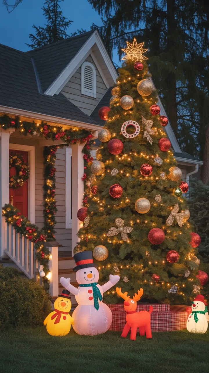 Dusk-Kissed Christmas Cottage Glowing with Cheer
