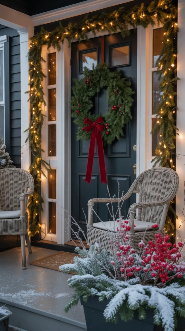 Snow-Kissed Porch: A Warm Holiday Welcome
