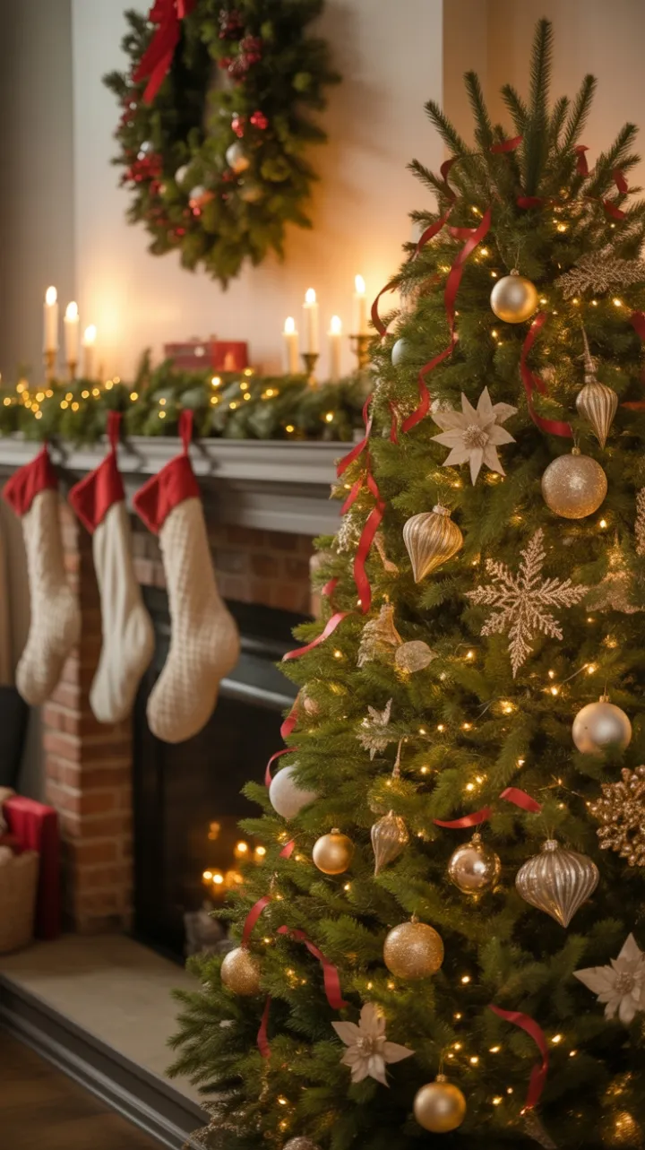 Cozy Christmas Glow by the Hearth