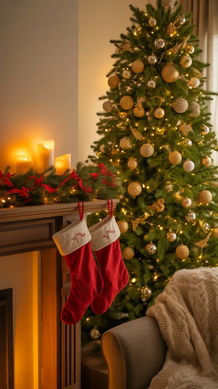 Golden Glow of a Cozy Christmas Eve