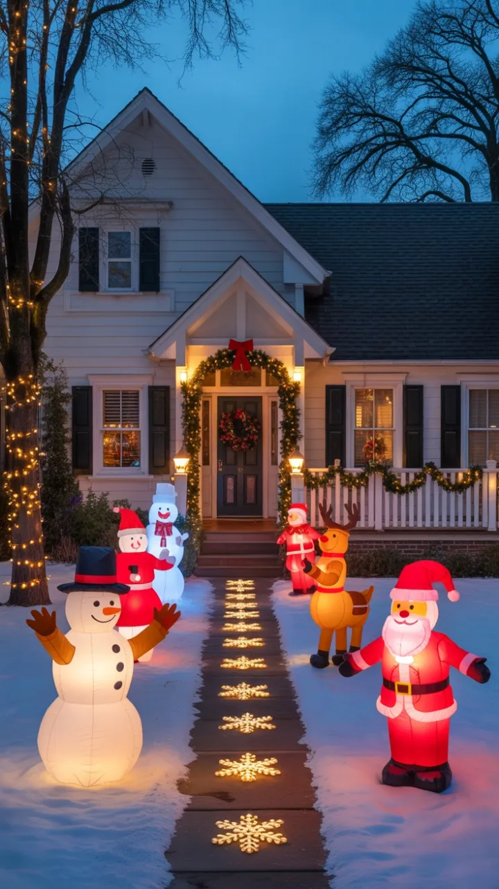Glowing Christmas Cheer Lights Up a Charming Suburban Home