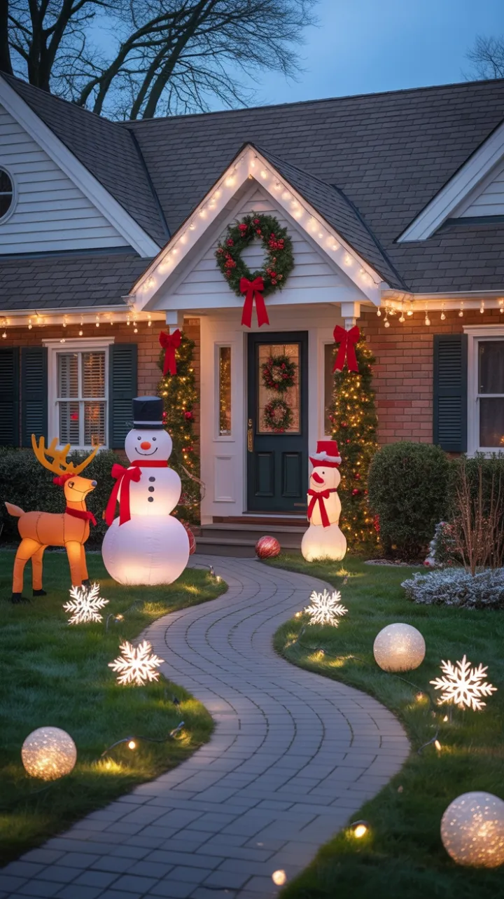 Snowflake-Lit Pathway to a Cozy Holiday Wonderland