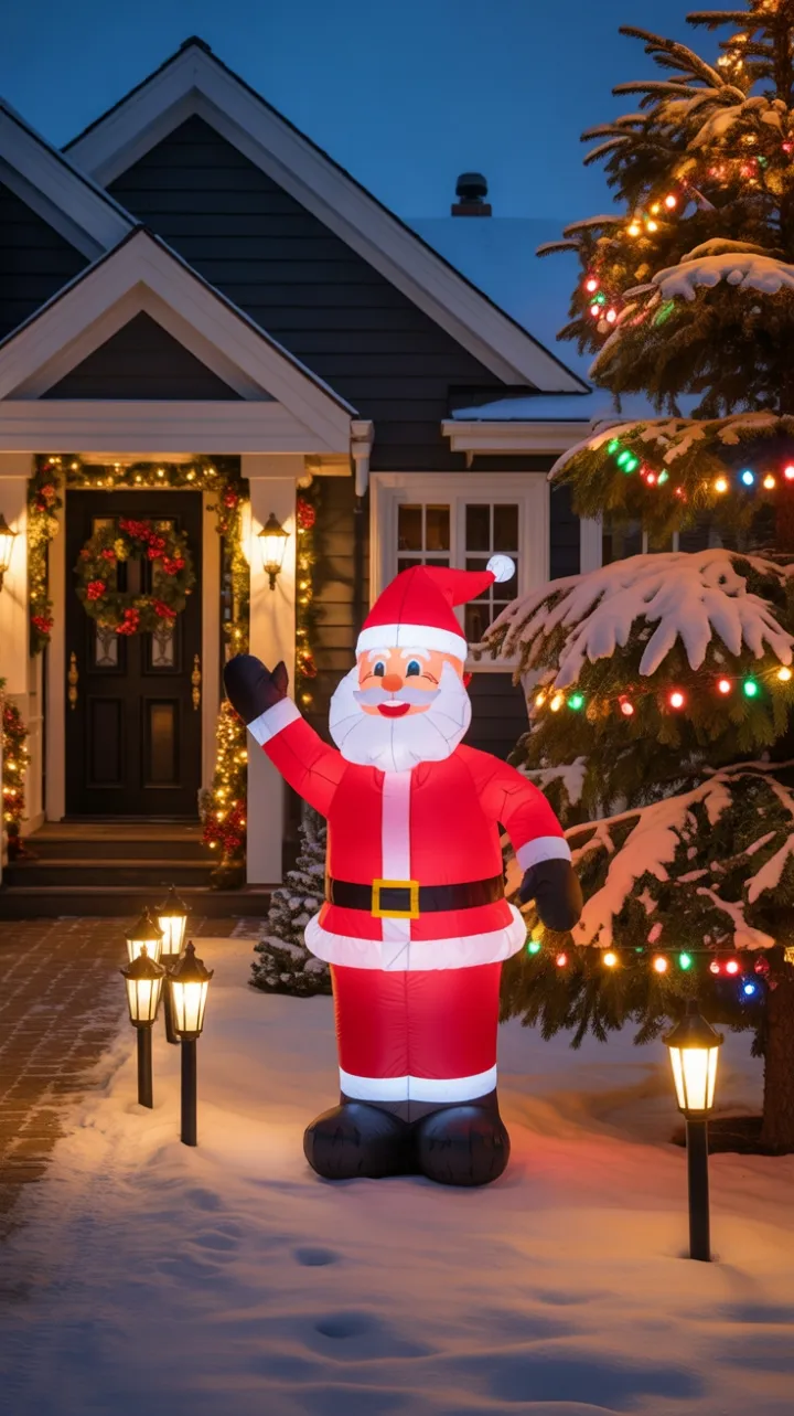 Santa's Warm Welcome at the Snow-Kissed Holiday Home