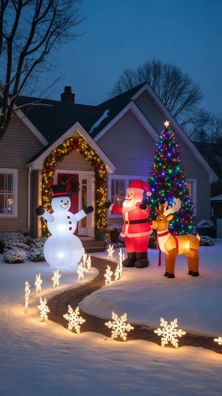 Snow-Kissed Home Aglow with Whimsical Christmas Cheer