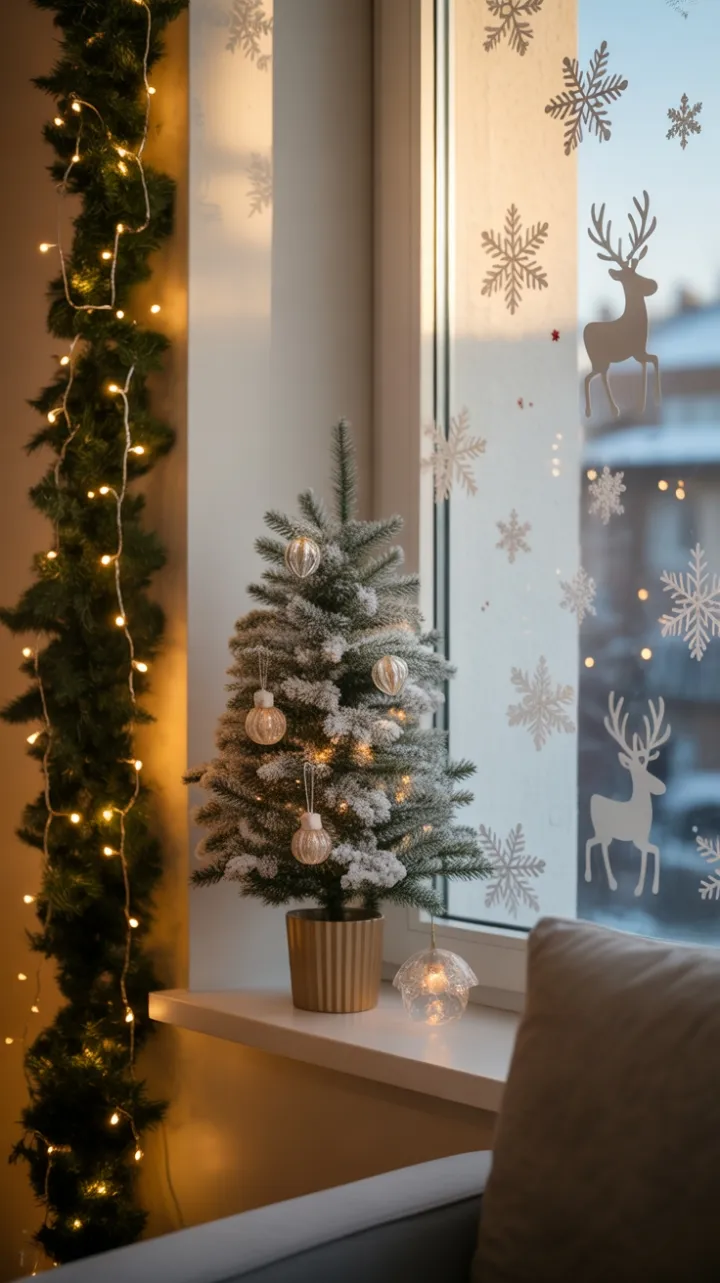 Warm Glow in a Snow-Dusted Christmas Corner
