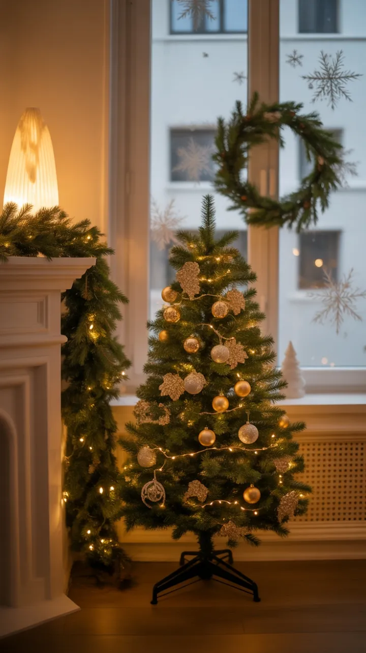 A Cozy Christmas Corner Bathed in Warm Light