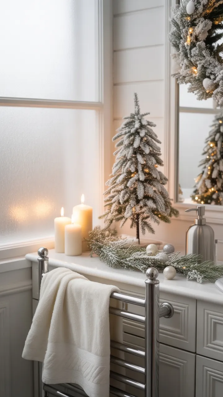 Luxe White Christmas Bathroom Retreat