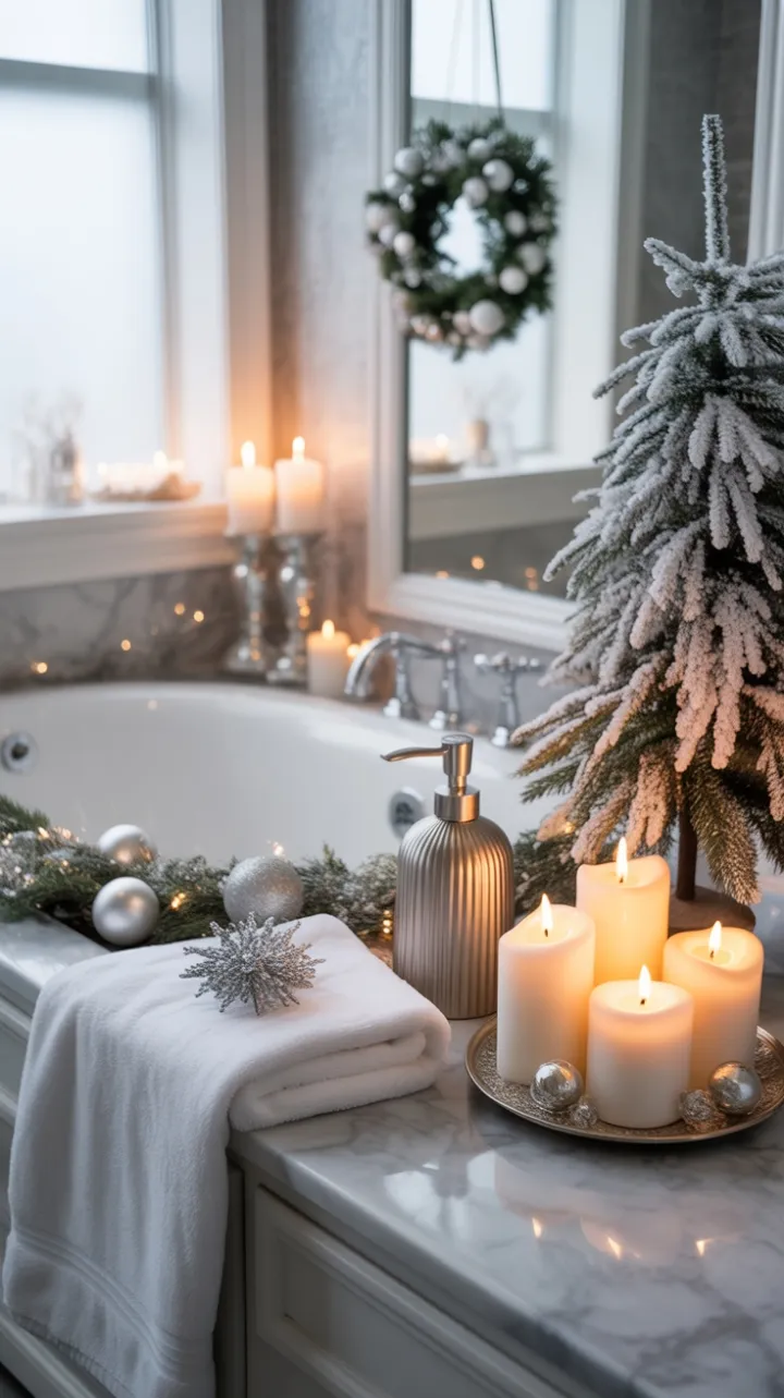 Snow-Kissed Luxury Bathroom Dressed for a White Christmas