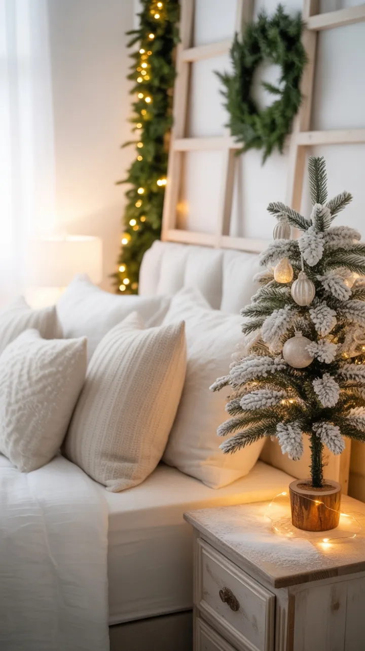 Snow-Kissed Cozy White Christmas Bedroom