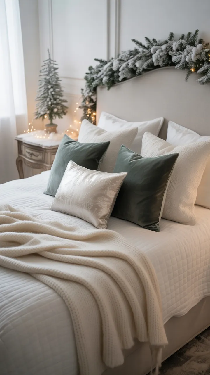 Snow-Kissed Sanctuary in a Cozy White Christmas Bedroom