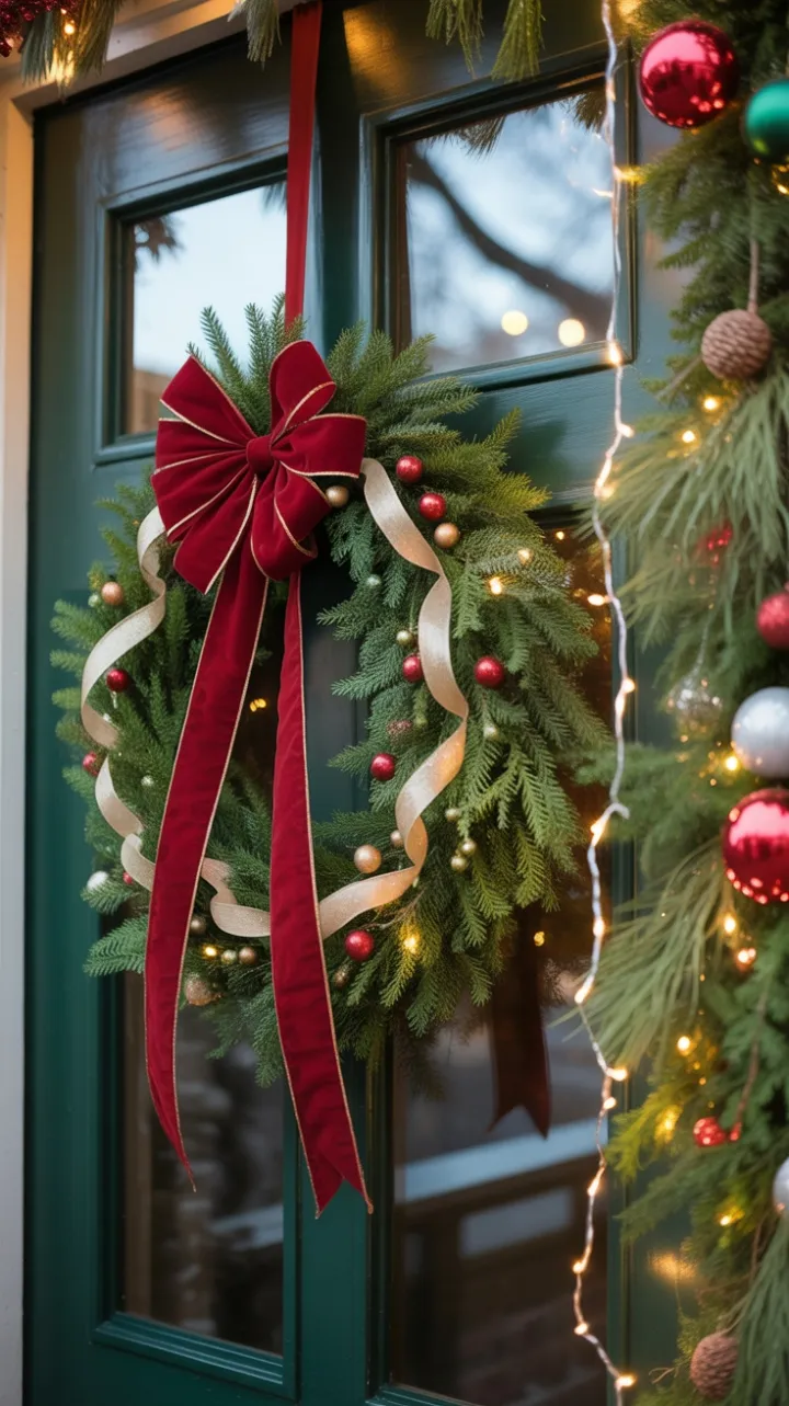 Sunset-Kissed Wreath Welcomes Holiday Magic