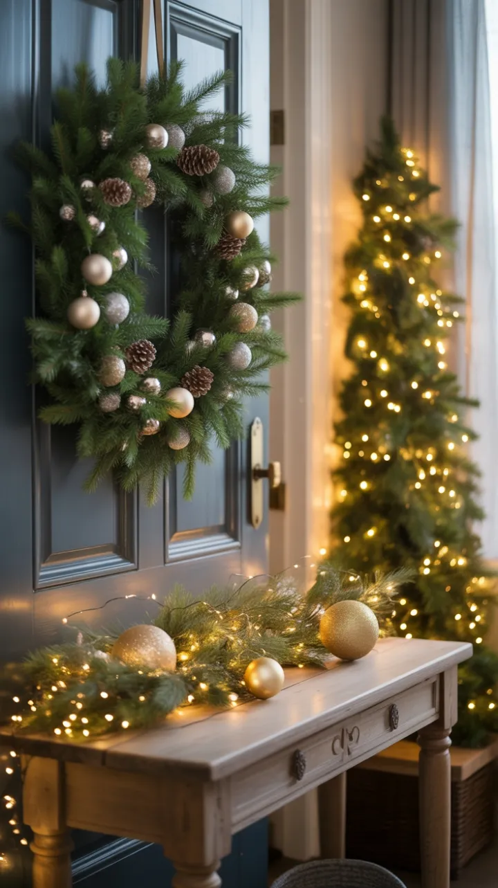 Twinkling Holiday Welcome at the Front Door