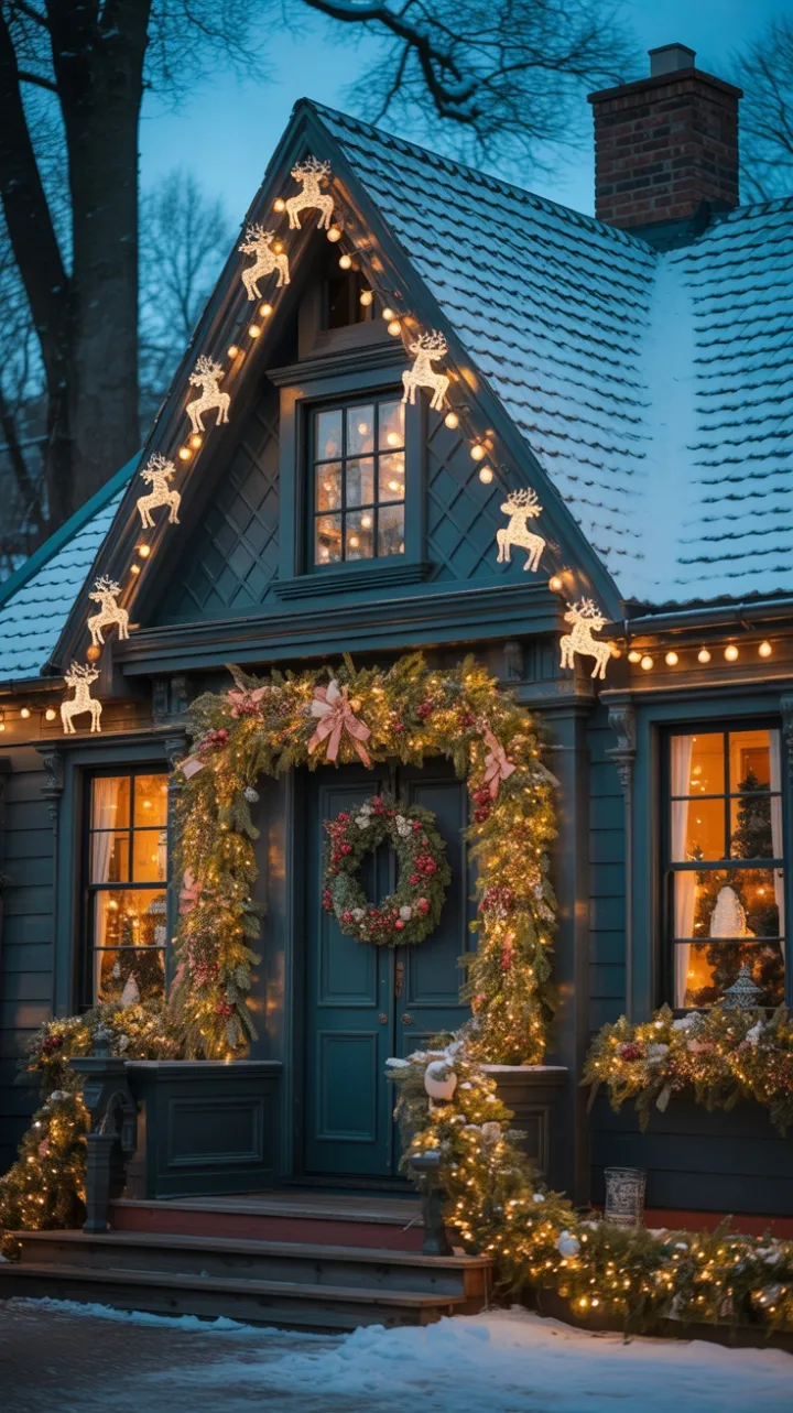 Snow-Kissed Victorian Home Wrapped in Warm Holiday Light