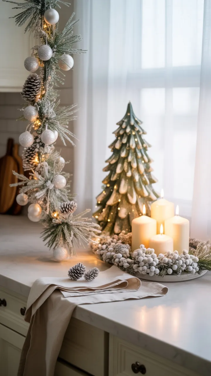 Snow-Kissed Countertop Elegance for a White Christmas