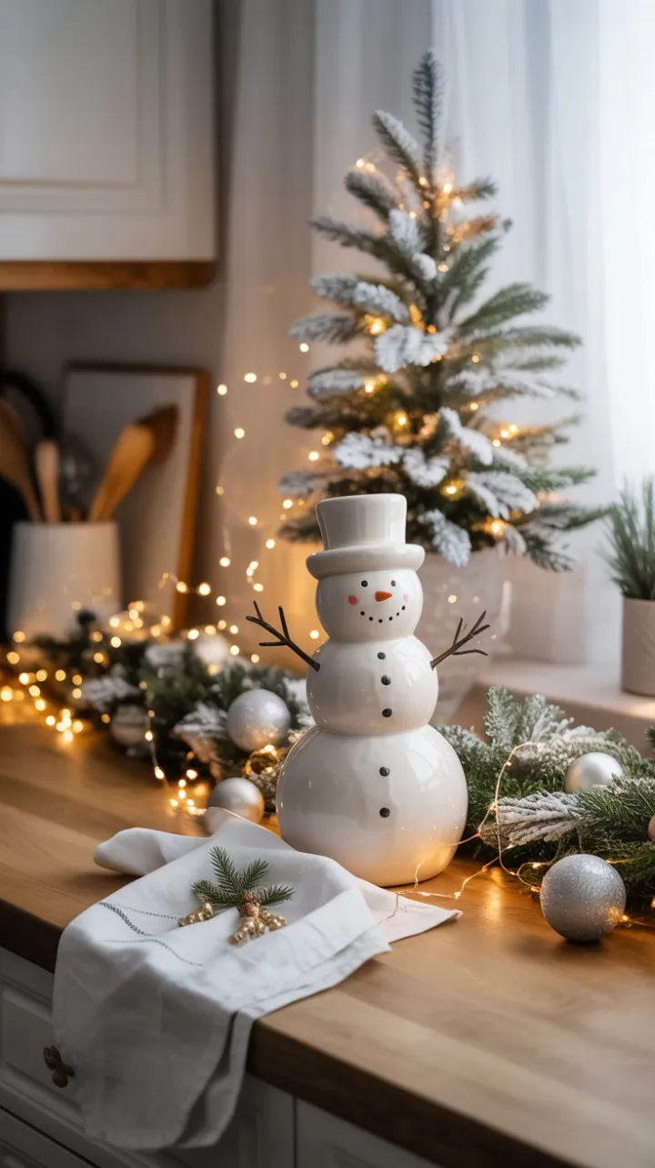 Ceramic Snowman's Cozy Holiday Glow