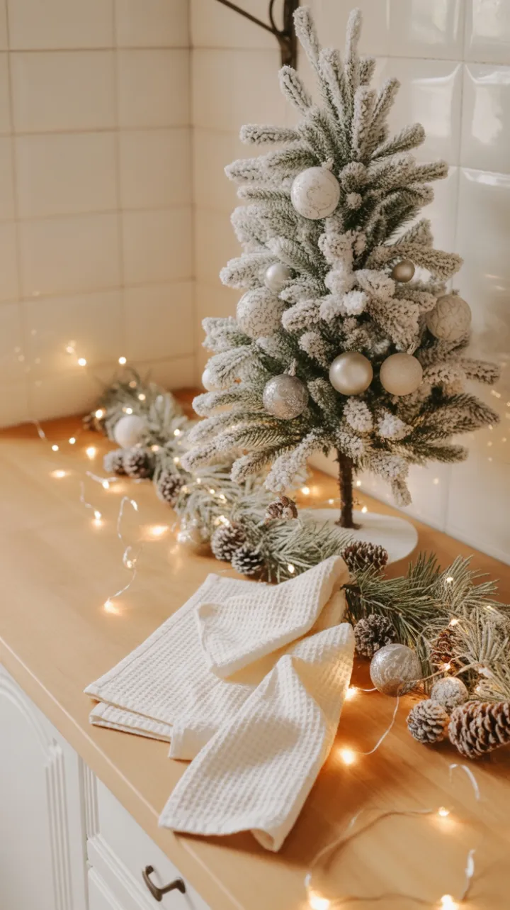 Frosted Pine and Fairy Light Holiday Glow