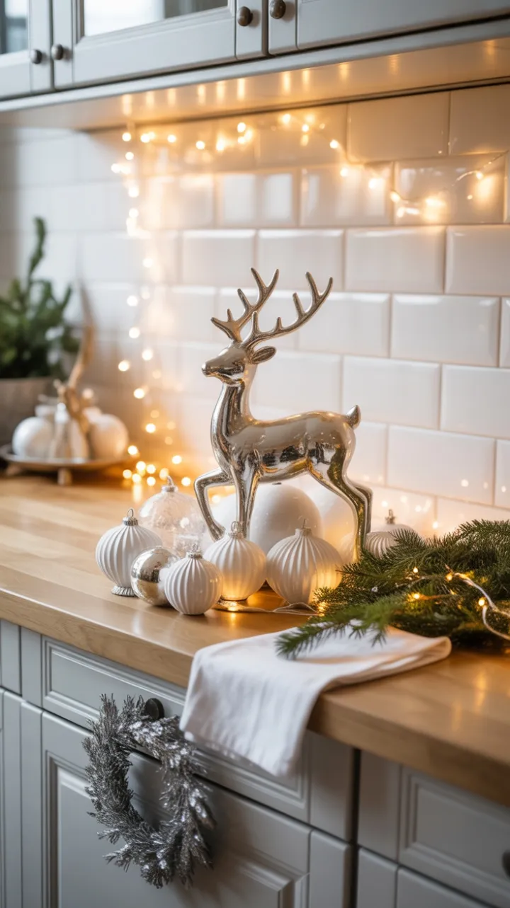 Silver Reindeer in a Cozy Winter Afternoon Glow