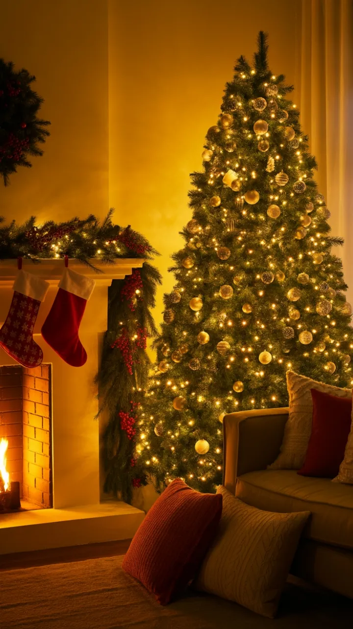 Warmth and Wonder in a Cozy Christmas Living Room