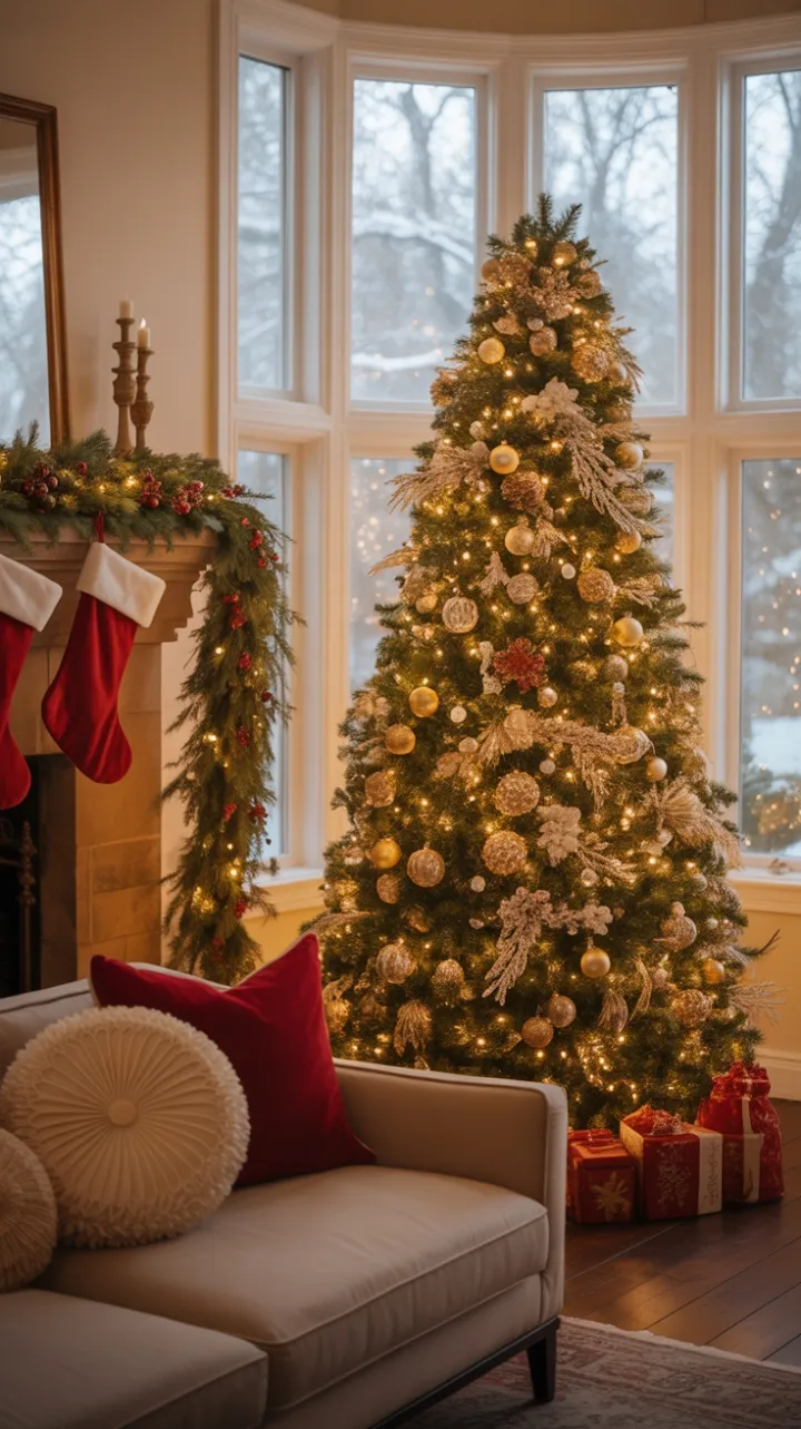 Snow-Kissed Hearth and Golden Christmas Glow