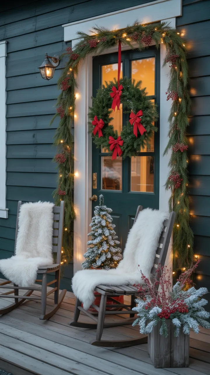 A Cozy Christmas Welcome on the Front Porch