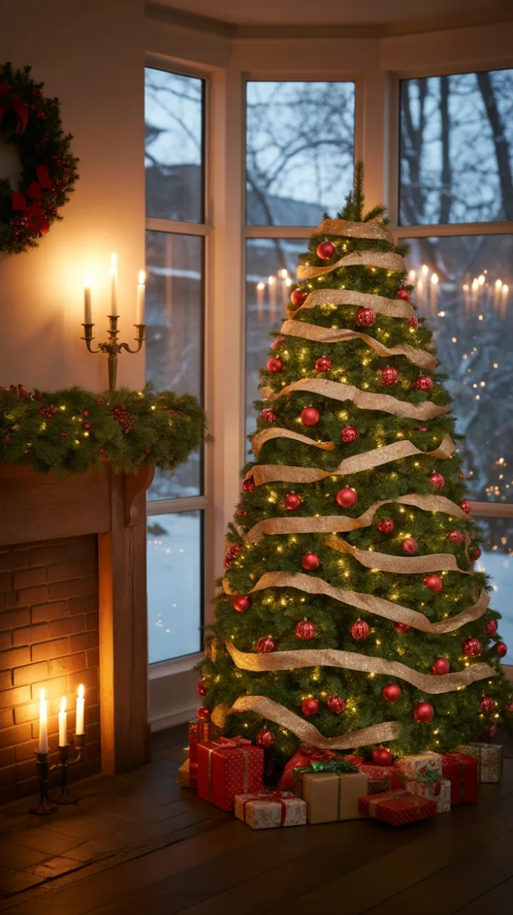 Snow-Kissed Christmas by Candlelight and Silver-Ribboned Tree