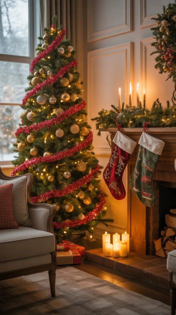 A Golden Christmas Glow in a Cozy Vintage Parlor