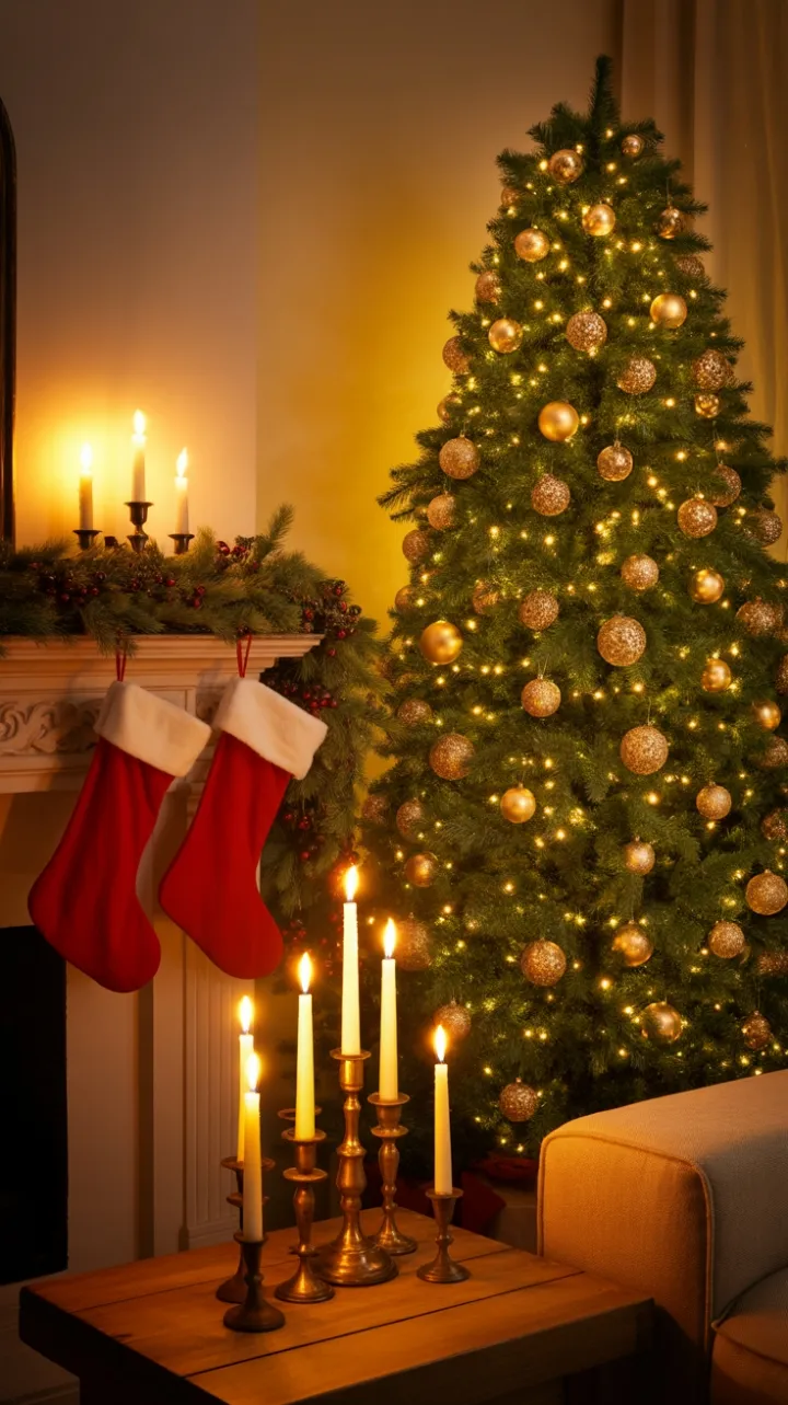 Hearthside Glow of a Golden Christmas