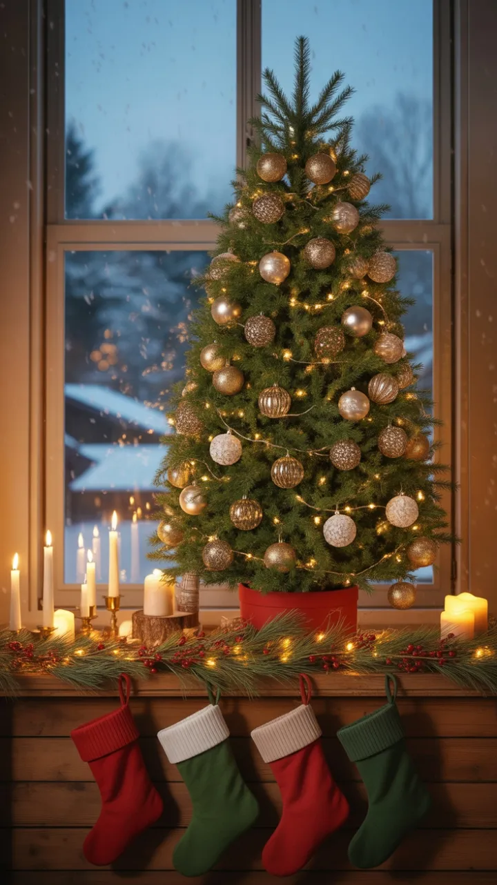 Snow-Kissed Window of Christmas Warmth