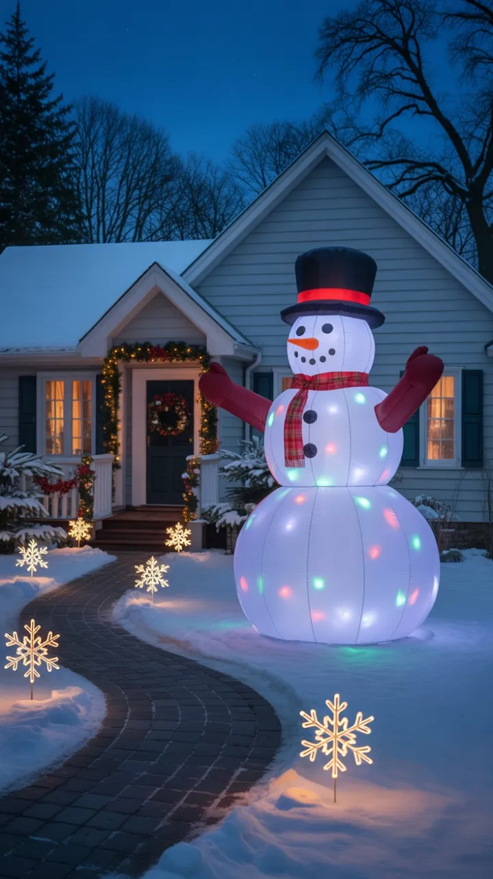 Twinkling Snowman Guides You Home to a Cozy Winter Wonderland