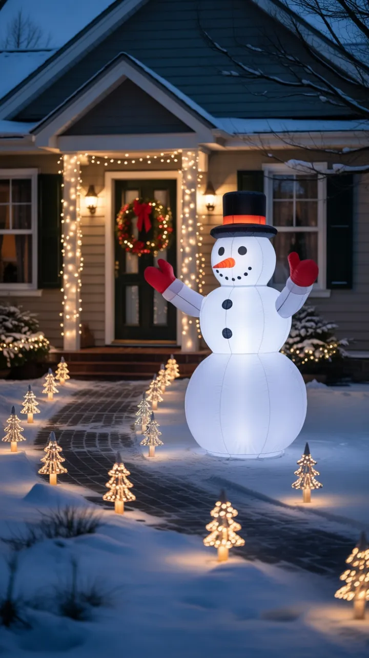 Snowman's Glow Illuminates a Warm Winter Welcome