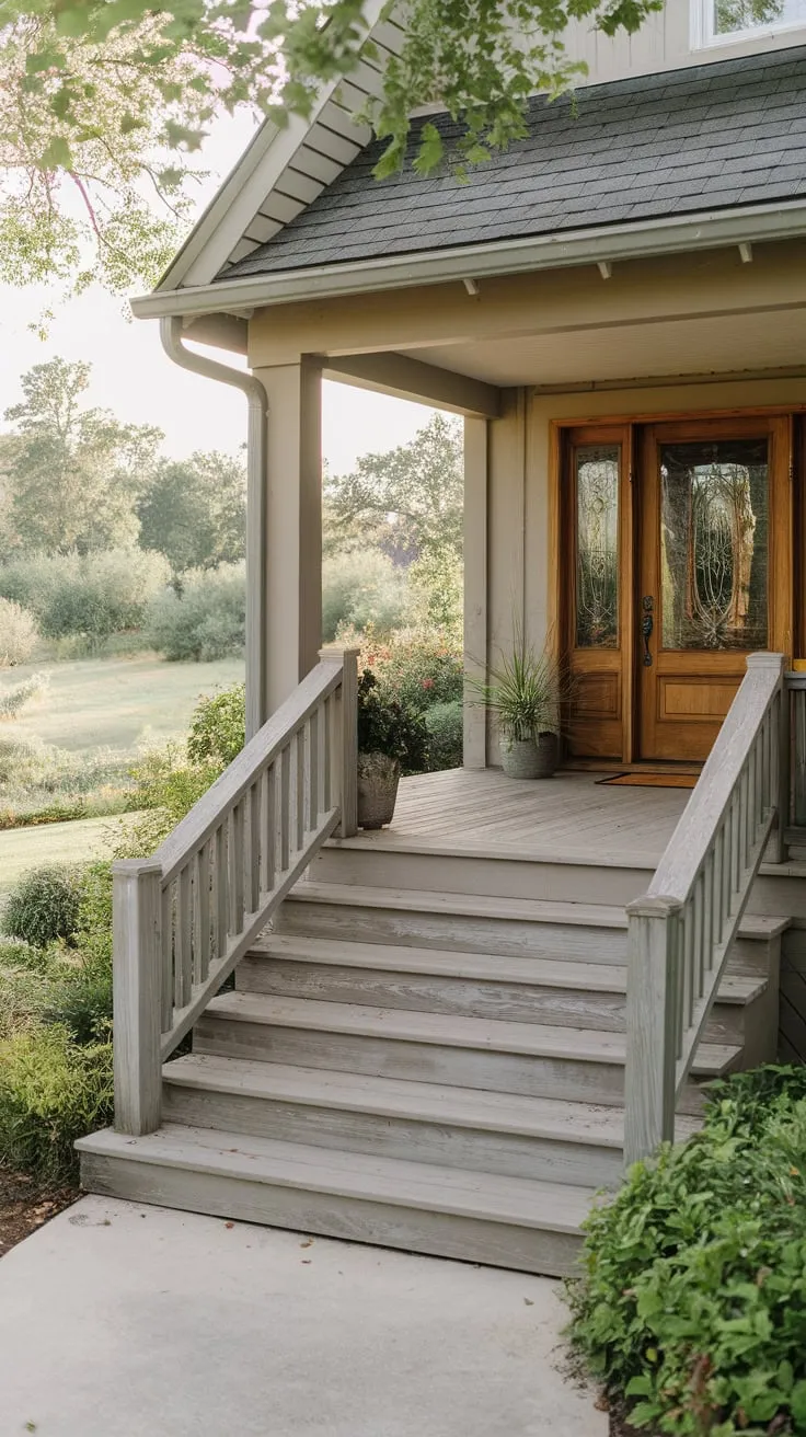 Charming Wide Porch Steps Welcoming You Home