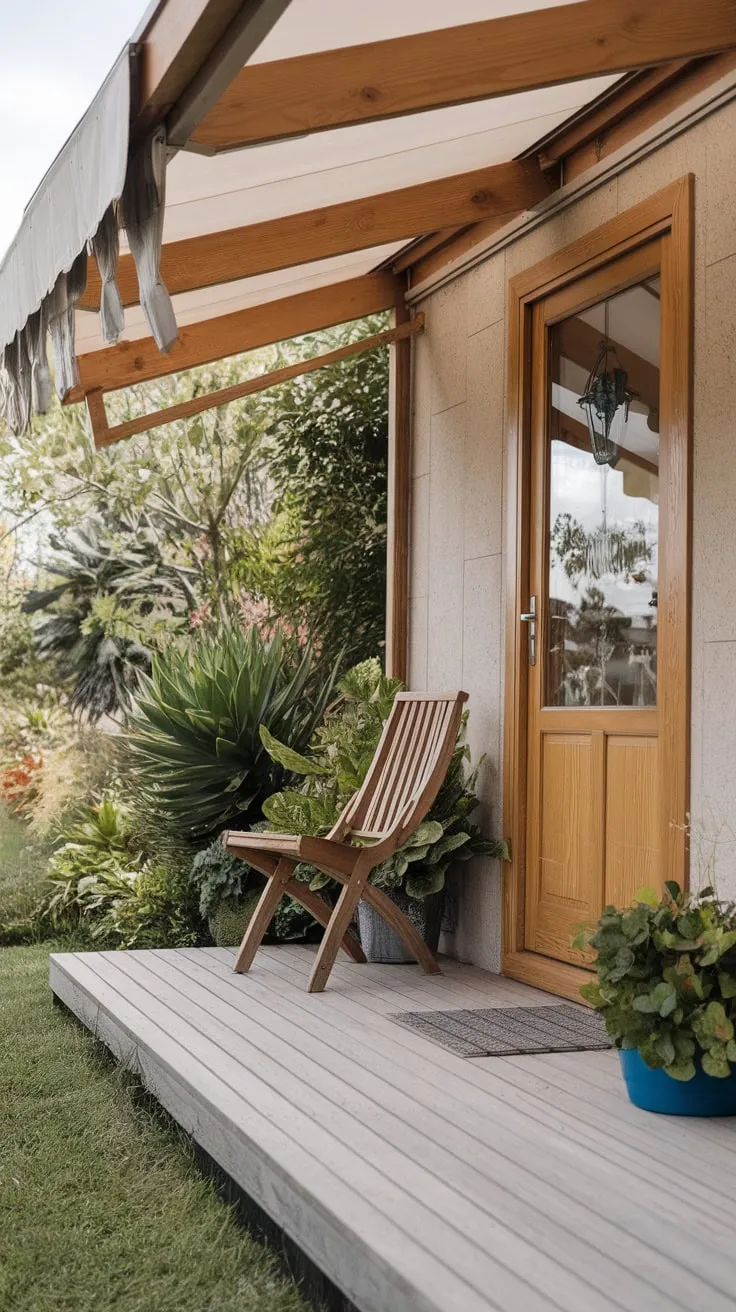 Inviting Front Porch with Garden Serenity
